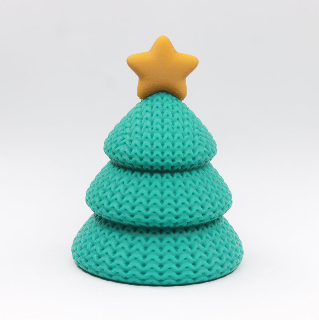 Knitted Christmas Tree Decor with Golden Star