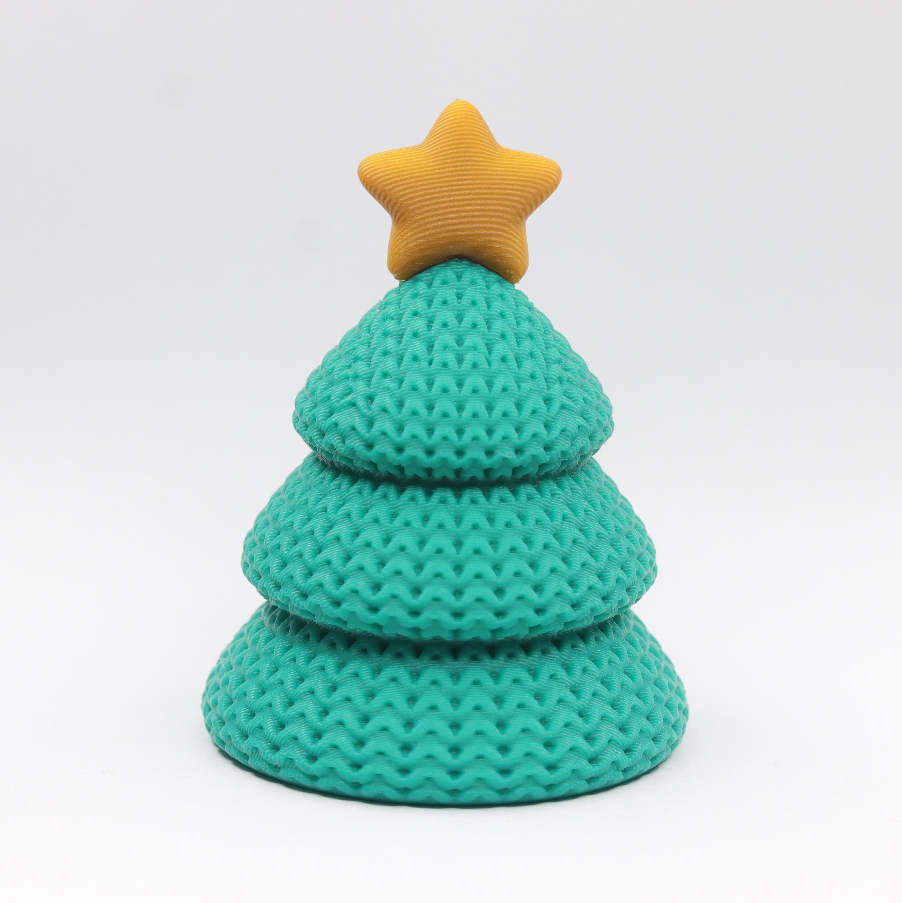 Knitted Christmas Tree Decor with Golden Star