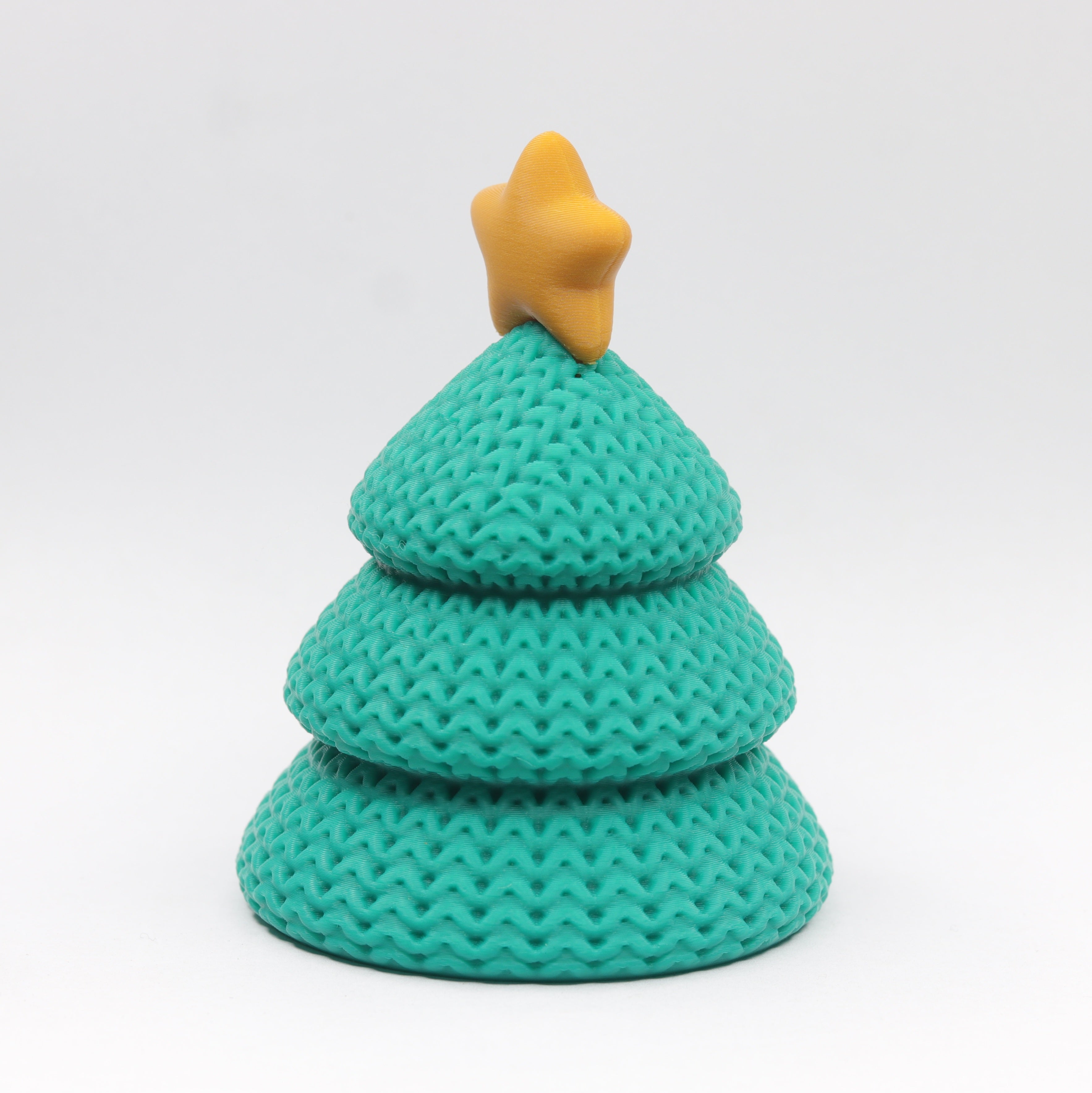 Knitted Christmas Tree Decor with Golden Star